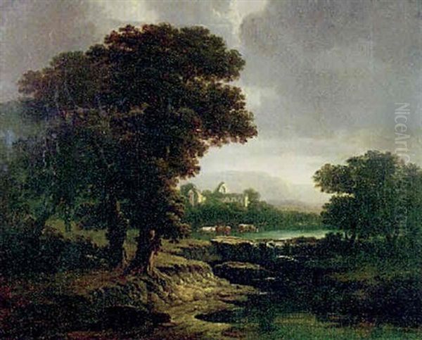 Tintern Abbey Oil Painting by Henry Bright