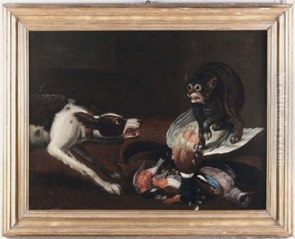 Cane E Gatto Oil Painting by Giovanni Francesco Briglia