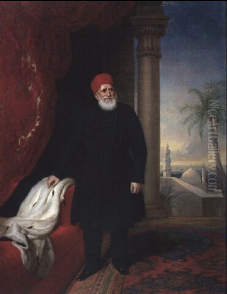 Portrait De Mehemet Ali, Pacha Du Caire Et Vice-roi D'egypte Oil Painting by Thomas Brigstocke