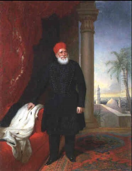 Portrait De Mehemet-ali, Pacha Du Caire Et Vice-roi         D'egypte, (1796-1849) Oil Painting by Thomas Brigstocke