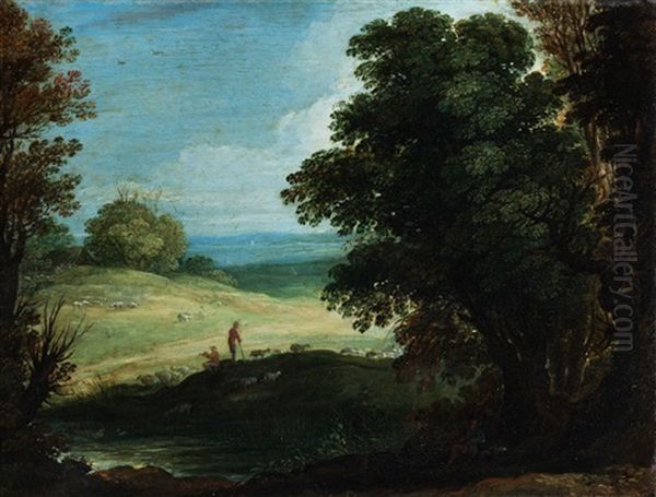 Landschaft Mit Hirten Und Herde Oil Painting by Paul Bril