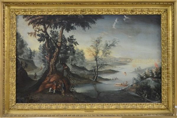 Paysage Fluvial Anime Oil Painting by Paul Bril