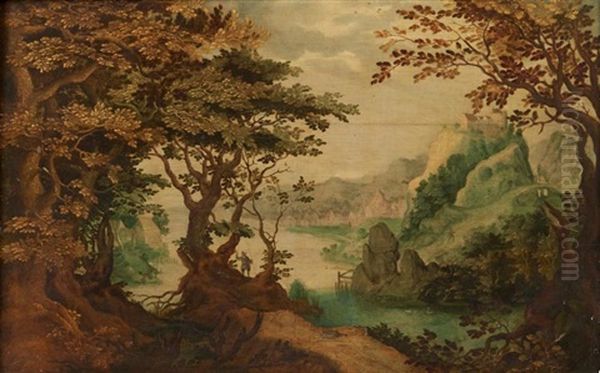 Paysage De Foret Avec Un Promeneur Oil Painting by Paul Bril