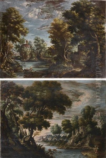 Paysages Lacustres (pair) Oil Painting by Paul Bril