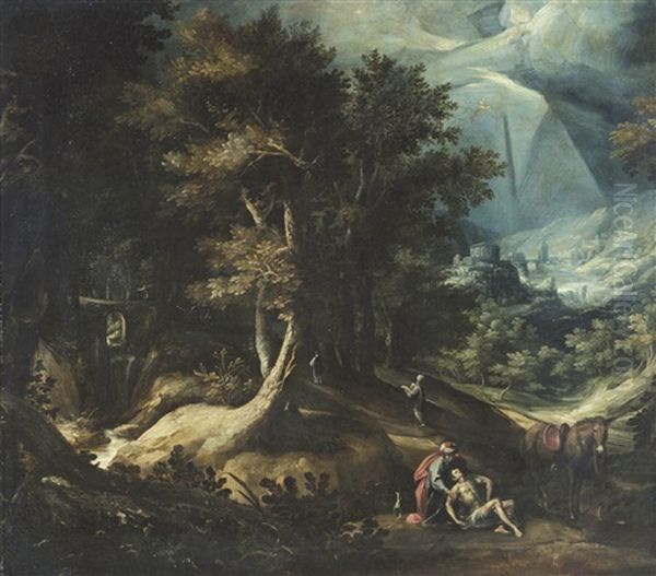 Paesaggio Con Il Buon Samaritano Oil Painting by Paul Bril