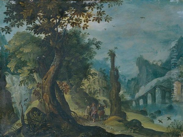 Phantastische Landschaft Mit Christus Und Den Emmausjungern Oil Painting by Paul Bril