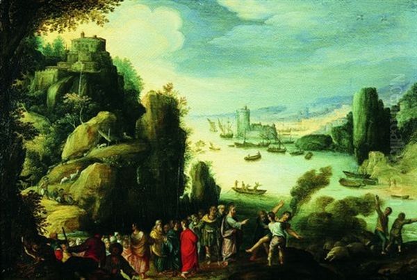 Le Christ Sur Le Lac De Tiberiade Oil Painting by Paul Bril