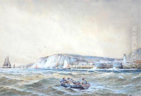 Off The Coast Normandy Oil Painting by Charles Frederick Allbon