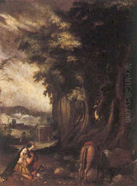 Conversione Di Sant' Eustachio Oil Painting by Paul Bril