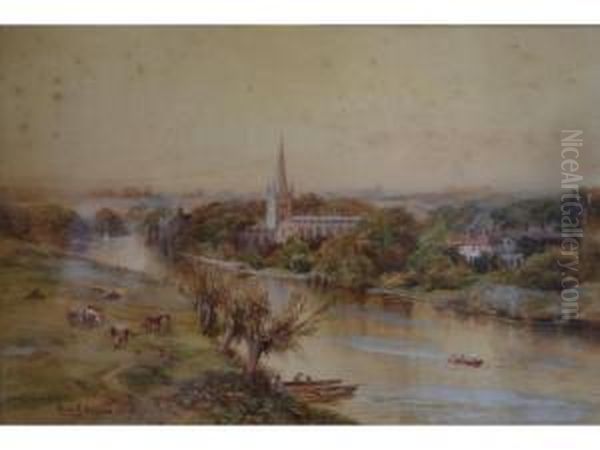 Stratford On Avon Oil Painting by Charles Frederick Allbon