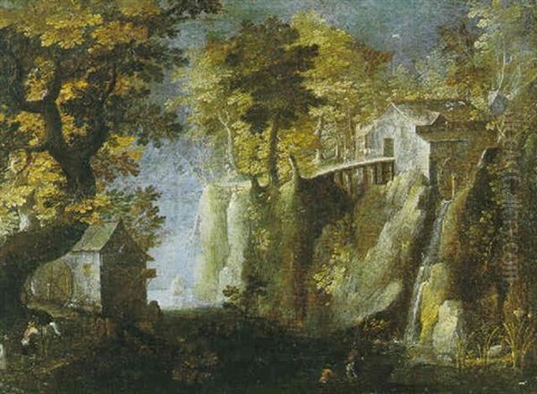 Muhle An Waldschlucht Oil Painting by Paul Bril