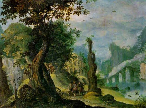 Phantastische Landschaft Mit Christus Und Den Emmausjungern Oil Painting by Paul Bril