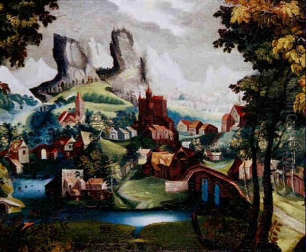 Village Dans La Montagne Oil Painting by Paul Bril