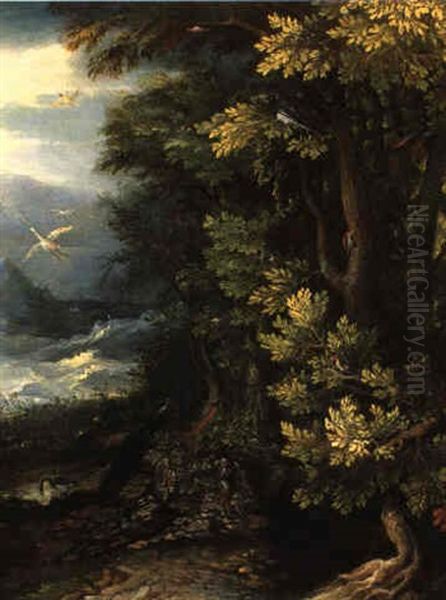 Waldlandschaft Mit Vogeln Oil Painting by Paul Bril