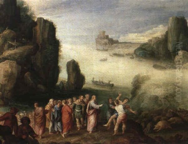 Christ Healing The Possessed Of Gerasa Oil Painting by Paul Bril