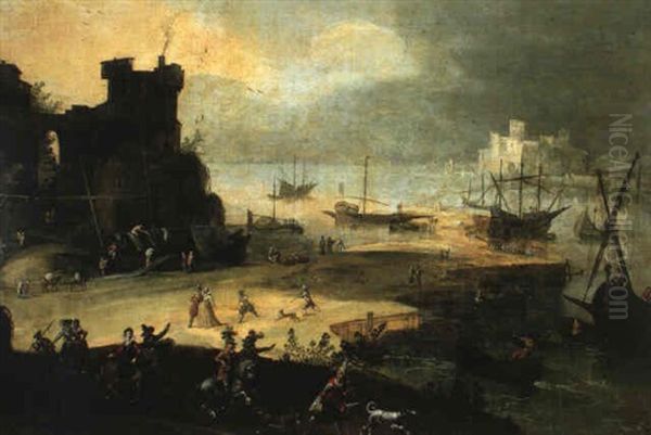 Scene De Port Oil Painting by Paul Bril