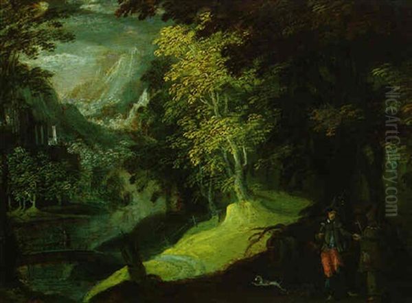 Waldlandschaft Mit Einem Einsiedler Oil Painting by Paul Bril