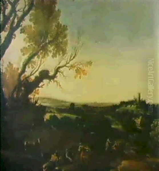 Sudliche Landschaft Mit Hirten Oil Painting by Paul Bril