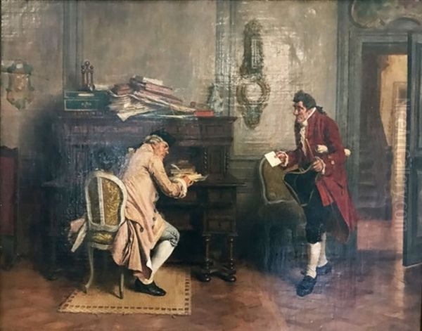 The Letter Of Introduction Oil Painting by Louis Georges Brillouin