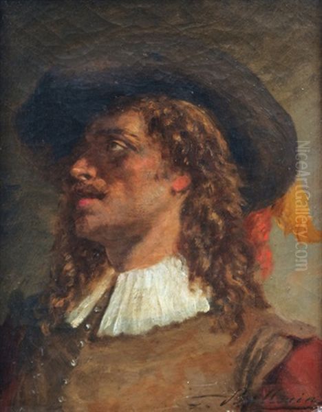 Portrat Eines Musketiers Oil Painting by Louis Georges Brillouin