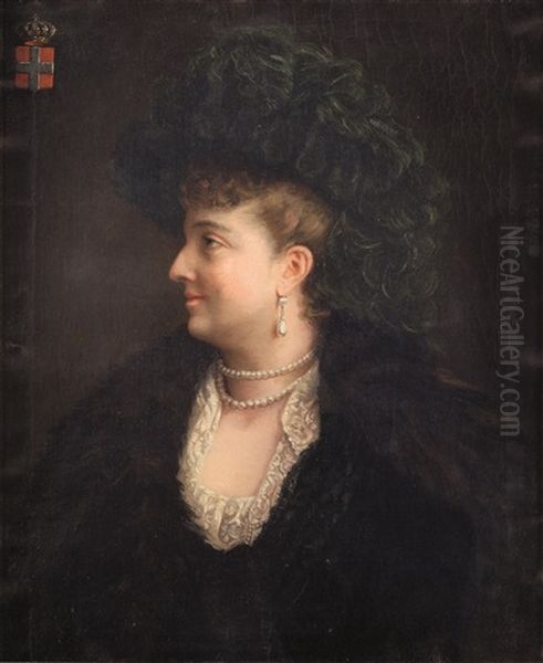 Ritratto Della Regina Margherita Di Savoia Oil Painting by Mathilde de Ruinart Brimont