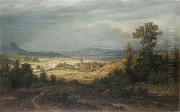 The Lenne Valley At Elsey (hagen) by Hermann Brinckmann