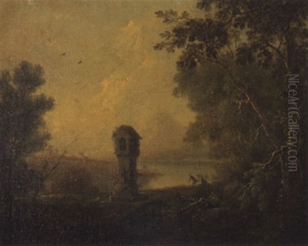 Bildstockchen In Seelandschaft Oil Painting by Philipp Hieronymus Brinckmann