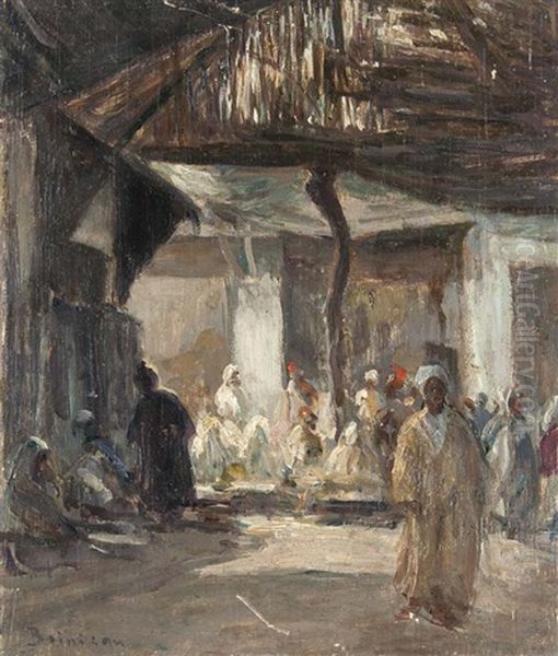 Im Marrokanischen Souk Oil Painting by Louis-Edouard Brindeau de Jarny