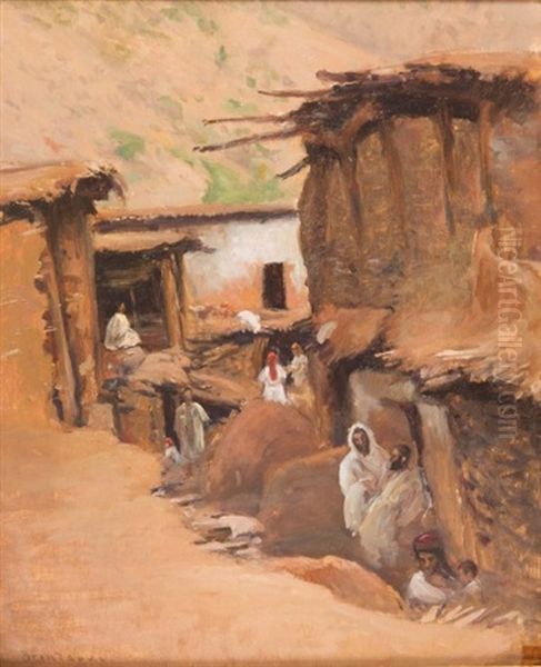 Juifs Dans Un Mellah, Atlas Maroc Oil Painting by Louis-Edouard Brindeau de Jarny