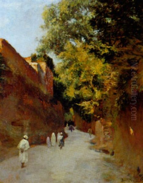 Promeneurs Sous Les Ombrages Oil Painting by Louis-Edouard Brindeau de Jarny