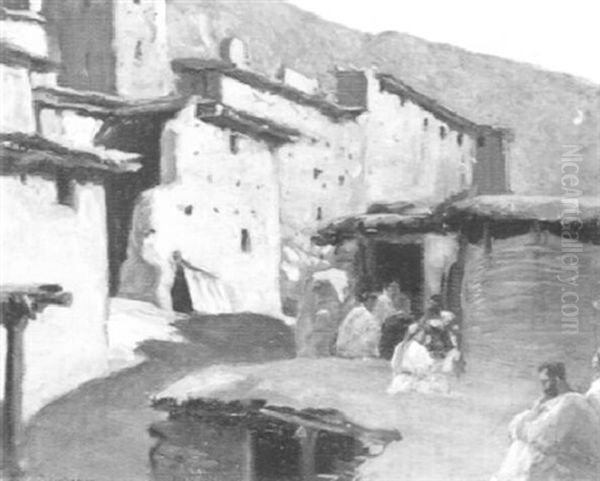 Murailles De La Casbah Et Entree Du Mellah De Tasgadirt N'bour Oil Painting by Louis-Edouard Brindeau de Jarny