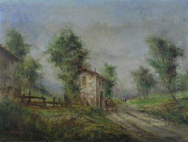 Cascinale Oil Painting by Anton Brioschi