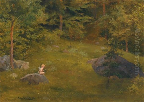 Cupido Im Wald Oil Painting by Anton Brioschi