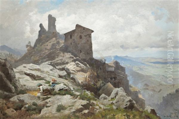 Italienische Landschaft Oil Painting by Othmar Brioschi