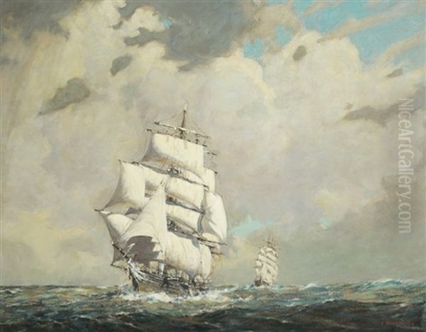 Cutty Sark In The Trades Oil Painting by Arthur Briscoe