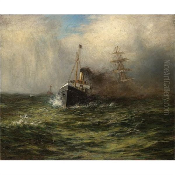 Mouth Of The Mersey Oil Painting by Arthur Briscoe