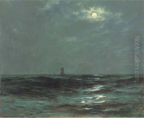 Moonlight At Sea Oil Painting by Arthur Briscoe