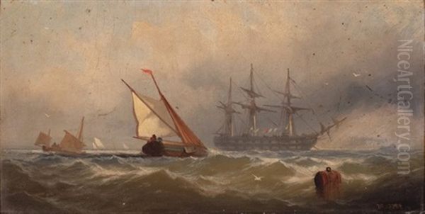 Marine Oil Painting by Franklin Dullin Briscoe