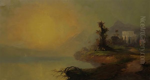 Sunset In The Orient Oil Painting by Franklin Dullin Briscoe