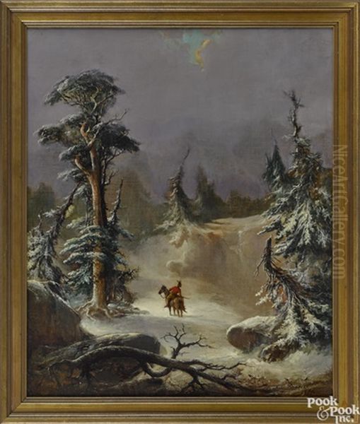 Winter Landscape Oil Painting by Franklin Dullin Briscoe