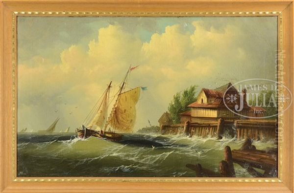 Sailing In Choppy Harbor by Franklin Dullin Briscoe