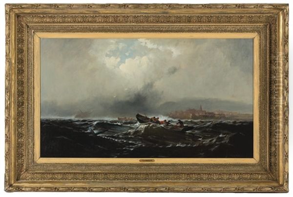 Shipwreck And Rescue Oil Painting by Franklin Dullin Briscoe