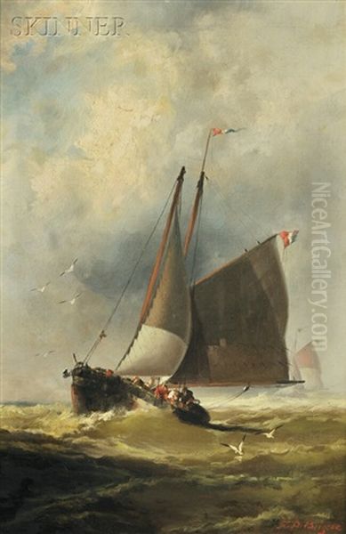 Stormy Seas Oil Painting by Franklin Dullin Briscoe