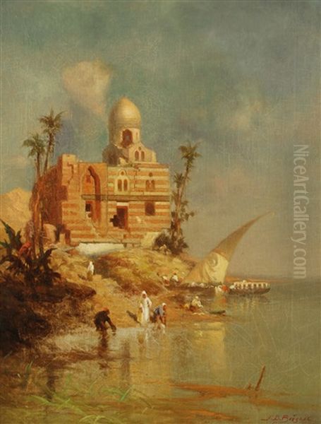 Orientalist View Oil Painting by Franklin Dullin Briscoe