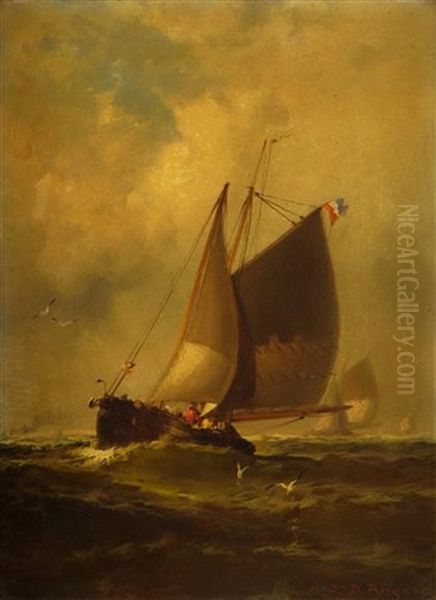 A Stiff Breeze Oil Painting by Franklin Dullin Briscoe