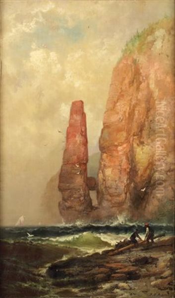 Otter Cliffs, Mount Dessert Oil Painting by Franklin Dullin Briscoe