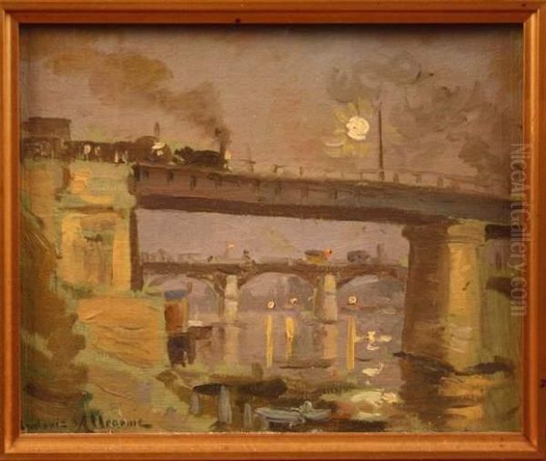 Pont Du Chemin De Fer Oil Painting by Ludovic Alleaume