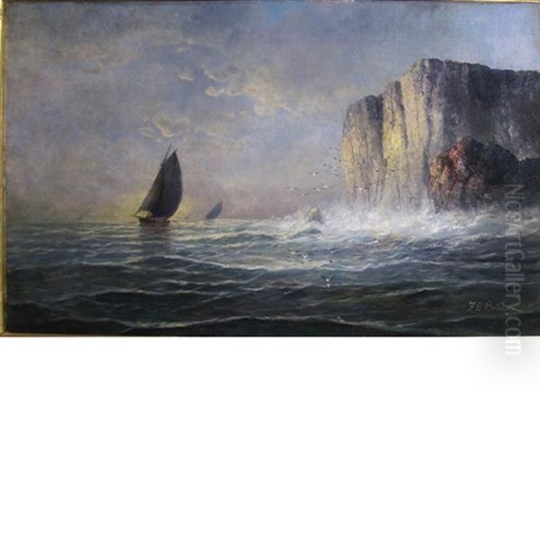 Red Rocks On The Pacific Ocean Oil Painting by Franklin Dullin Briscoe