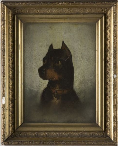 Pinscher Oil Painting by Franklin Dullin Briscoe