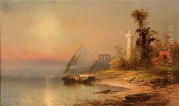 Sunset In The Orient Oil Painting by Franklin Dullin Briscoe